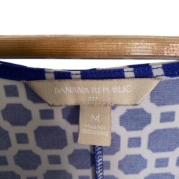 Banana Republic Blue & White Dress Medium - Picture 2 of 5